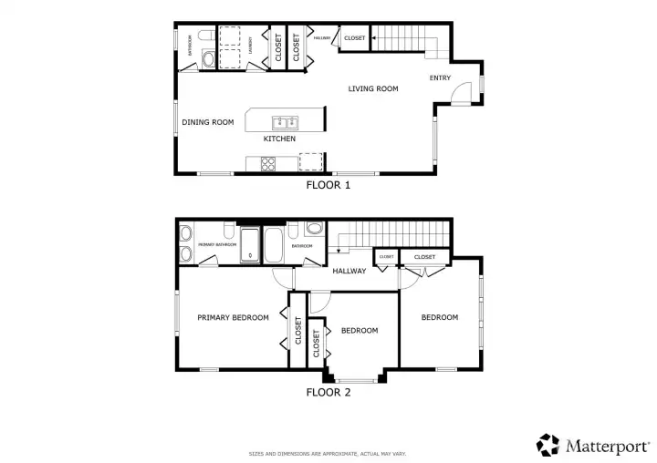 A helpful, detailed floor plan showing the smart, open-concept flow of both levels of the home.