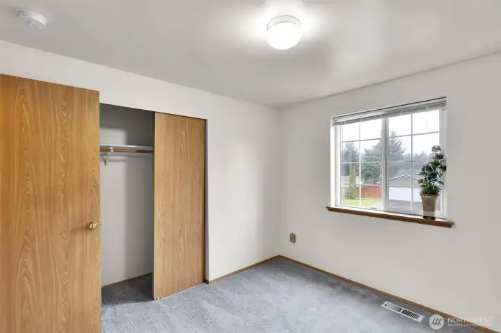 Bedroom #2. Good size closet and window