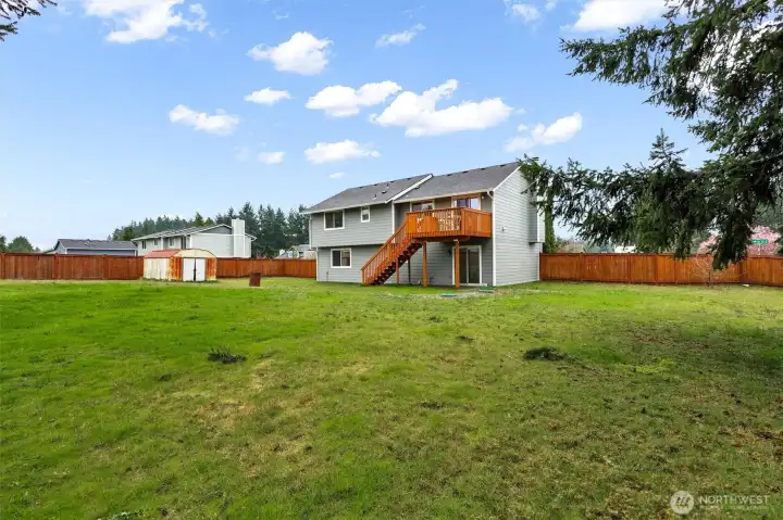 Humongous, flat backyard!