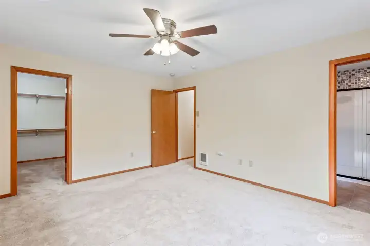 spacious primary bedroom