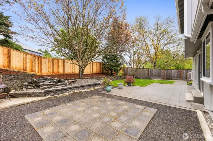 Patio and terraced garden space