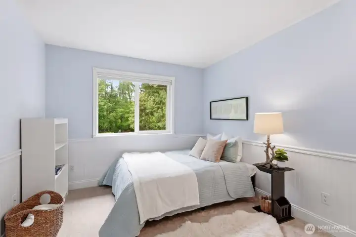 Bedroom 3 with bead board wainscoting. Bedroom 3 with bead board wainscoting.