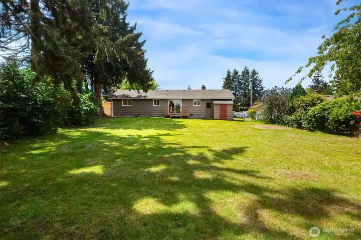Spacious backyard.