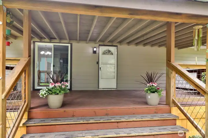 Welcoming covered entry creates a warm first impression for guests and visitors.