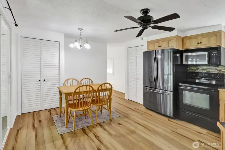 Dining area conveniently located adjacent to the kitchen for everyday living and gatherings.