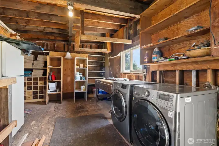 Garage Space with washer and dryer.