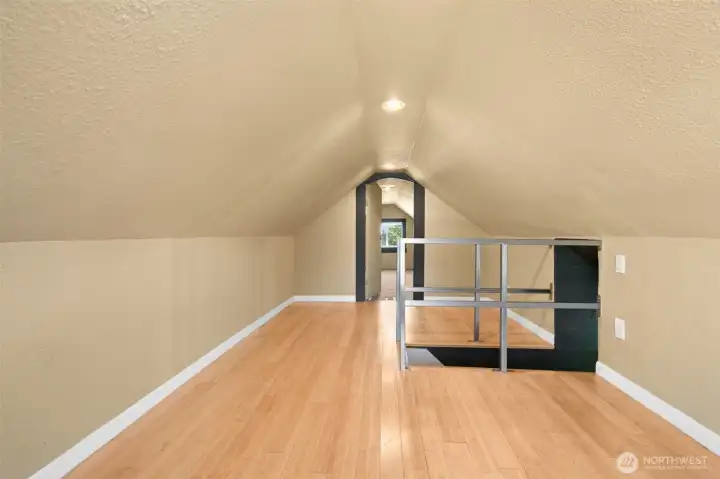 The door seperate two space upstair that can also be potentially used as a 4th Bonus Room! Winning!!!