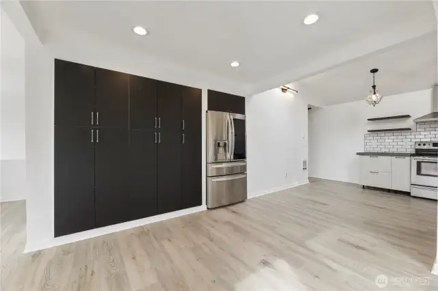 Kitchen pantry and LG window in door fridge