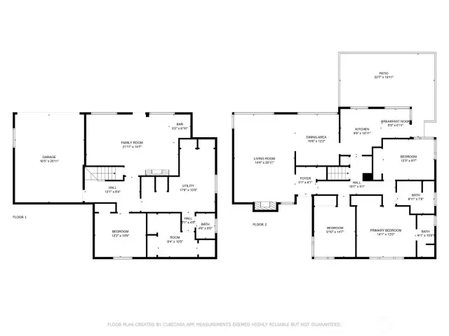 Upper and lower floor plans.