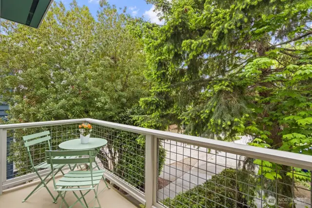 The main balcony off the living room brings a second living space to your fingertips! Enjoy the breeze, the birds, the sun..