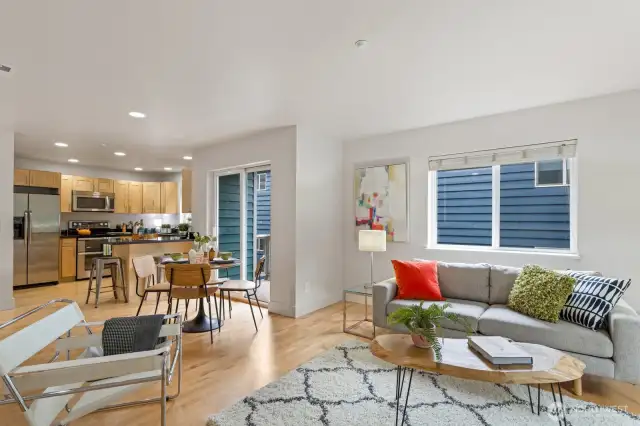 Bright and spacious, this main floor offers great privacy from the outside world and abundant comfort within.