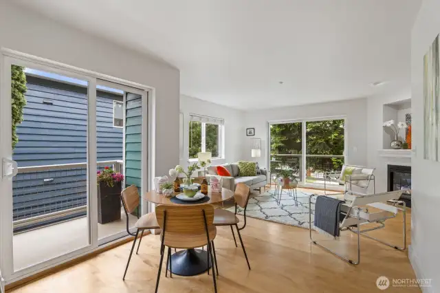 Easy access to the balcony outside the kitchen and dining area makes grilling opportunities a breeze!