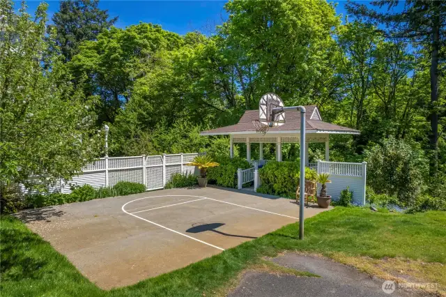 Sport Court in front of custom gazebo