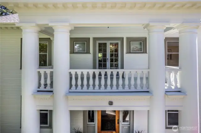 Neo Classical Styling displayed in this close-up picture of the 2nd story balcony