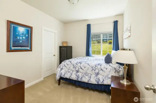 Second spacious main-floor guest room complete with a walk-in closet.