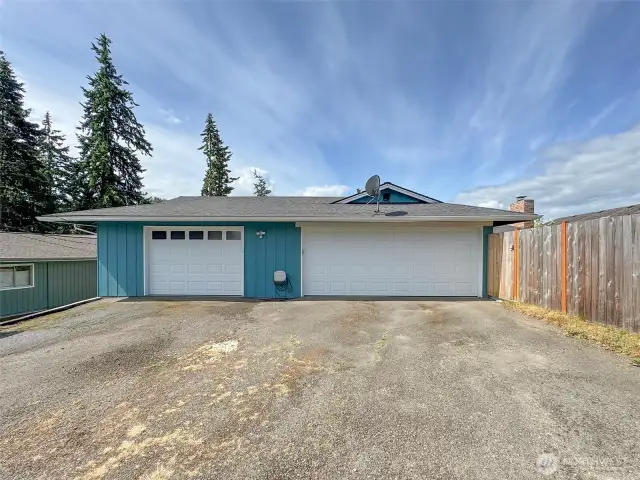 1-Car Garage and Enclosed 2-Car Carport