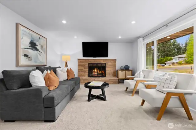 So much natural light pours in the large front window