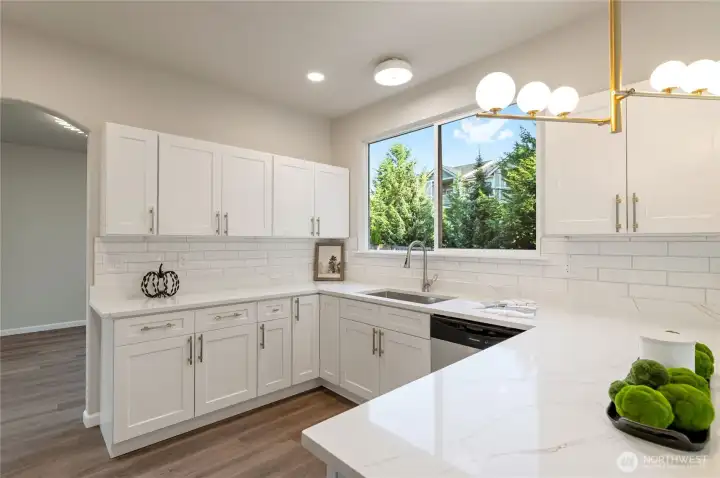 Newly updated kitchen with a modern twist