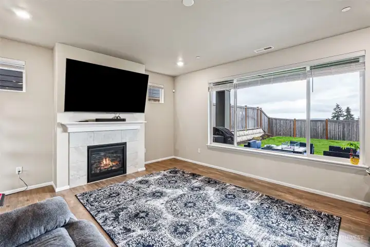 Gas Fireplace & main living area