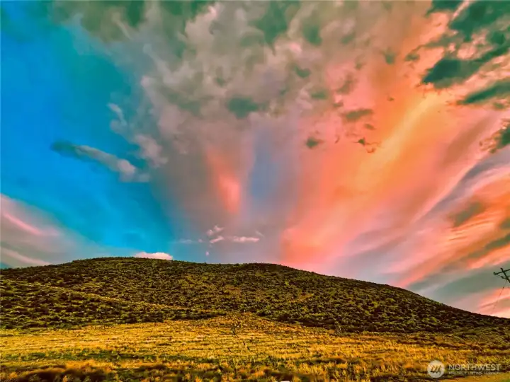 Sunset views towards the East