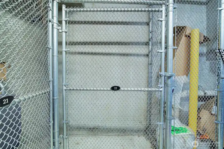 Extra storage in the parking garage.