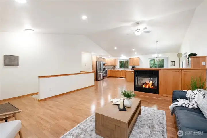 Wonderful and functional open concept floor plan yet still provides defined spaces.