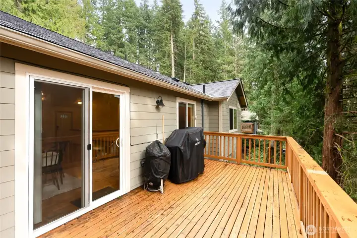 Nice main level deck with plenty of room for outdoor dining, grilling and hanging out.