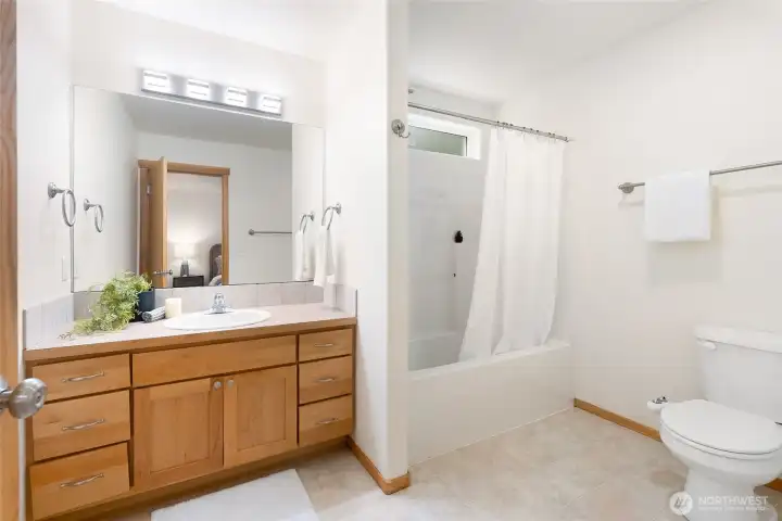 Spacious primary bathroom.