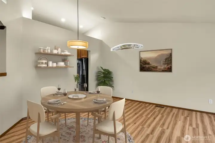Dining Area with Recessed Lighting - Virtually Staged