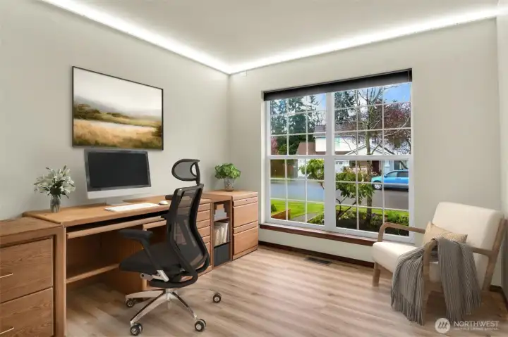 Guest Bedroom No. 1 - Currently is being used as a Den - Virtually Staged