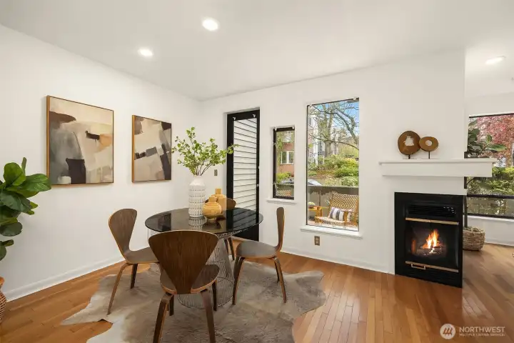 Dining area right off kitchen, and opens to