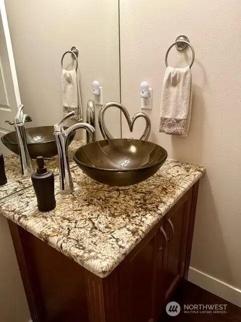 A closer look at the vessel sink.