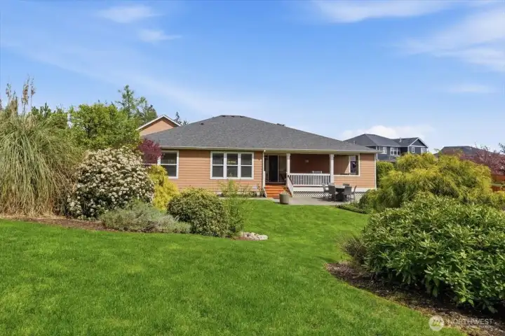 View back to the home from the upper patio.