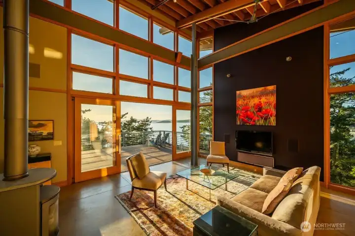 Living room in the golden hour.