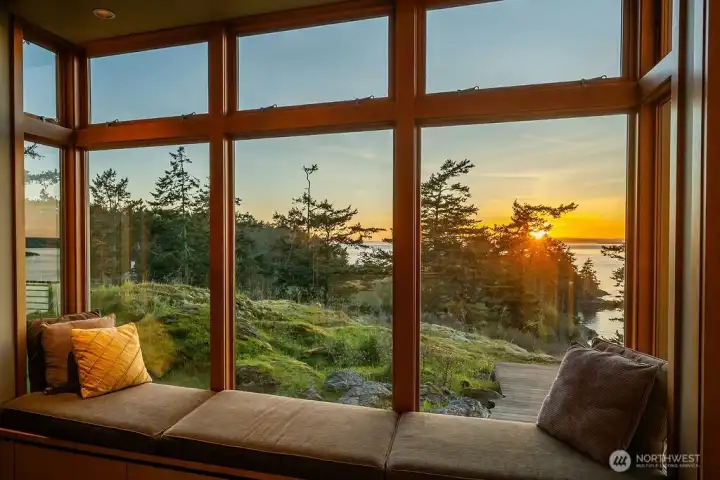 Window seat with ever-changing seascapes.