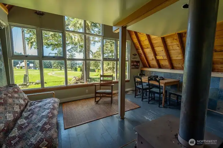 Interior of A-frame
