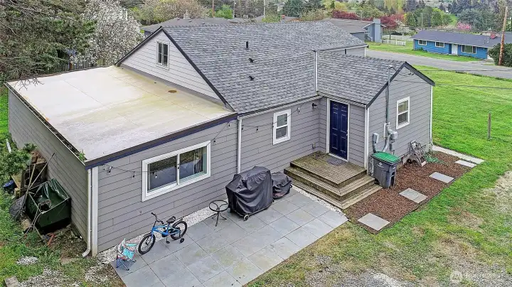 Aerial back door and patio