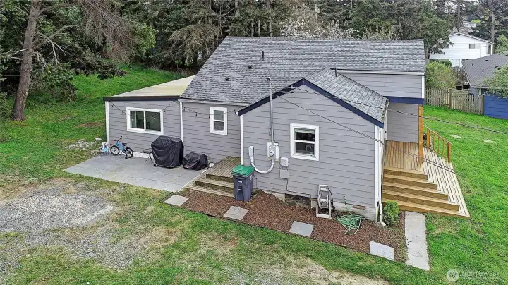 Aerial back door and patio