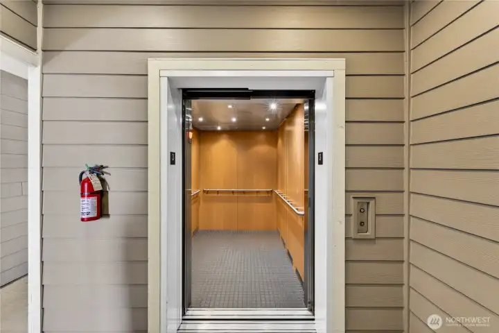 Elevator interior.