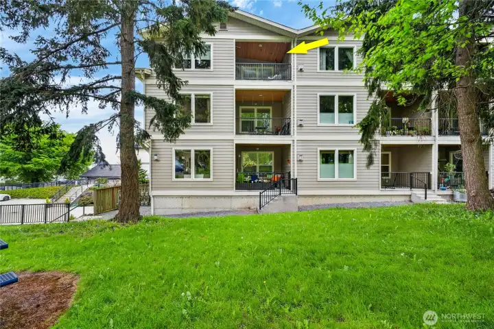 Storvik Park is just outside your door with walking trails and green space.