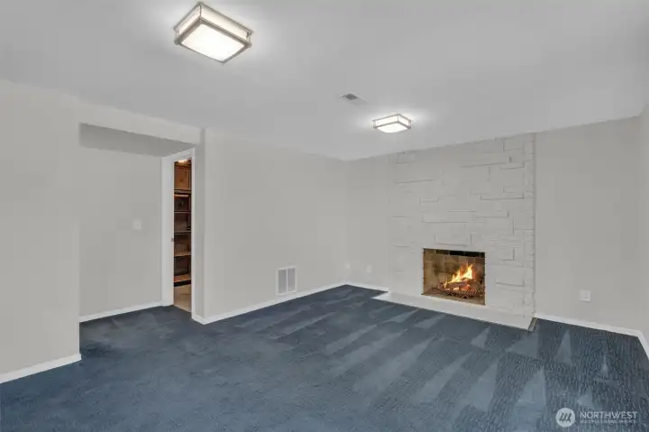 Second fireplace.