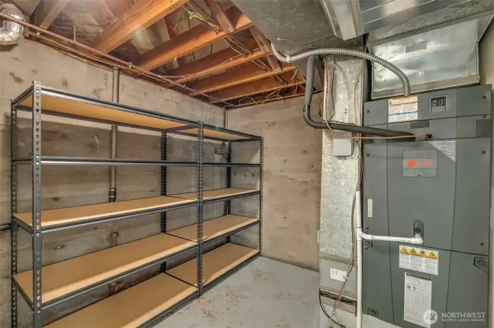 Extra large storage downstairs.