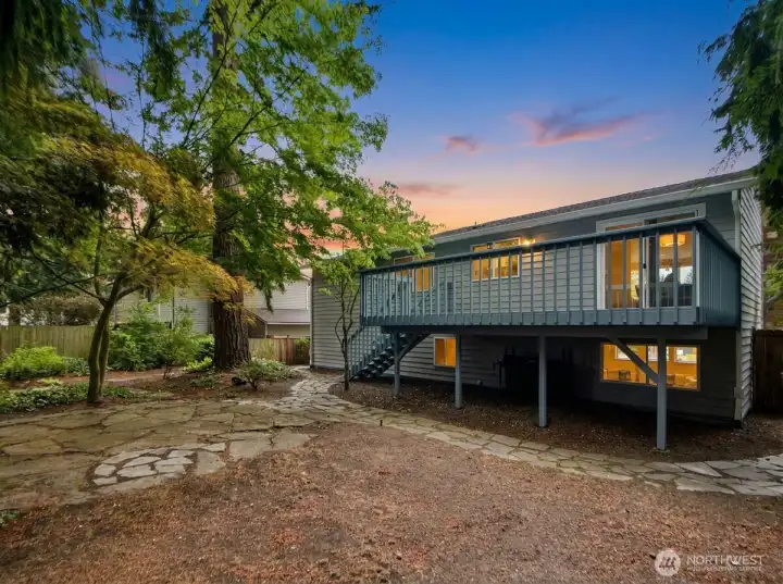 Flat, usable backyard with ultimate privacy.