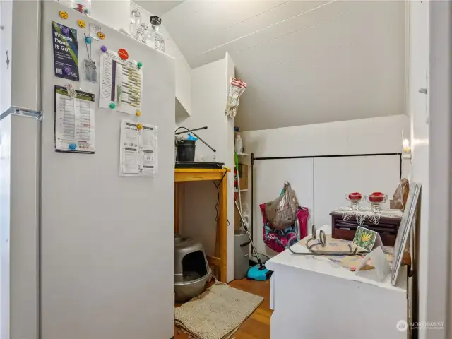Great little nook space for extra storage off of the kitchen in the ADU.