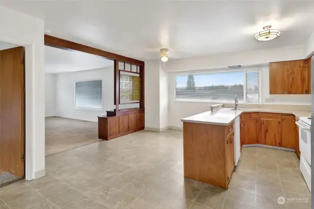 Bright kitchen in home