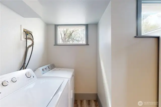 Basement unit laundry space