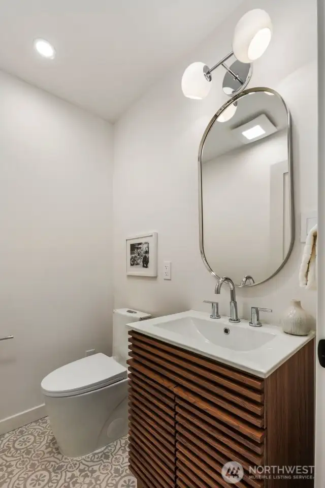 Main Floor Powder Room. The large laundry is on this level too.