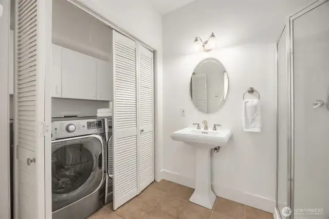 Three quarter bath and utility room off upstairs bonus room.