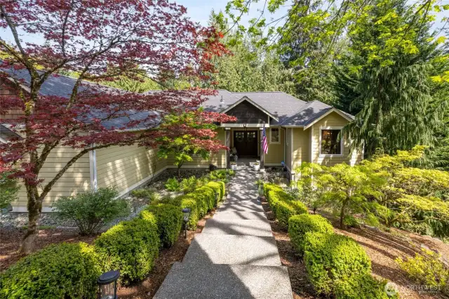 Peaceful walk to front entry.