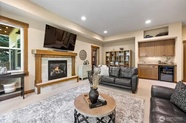 Gas fireplace Downstairs rec/family room